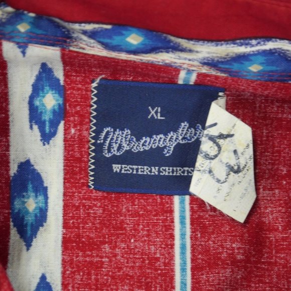 EUC Wrangler Western Shirts TRIBAL STRIPED WESTERN SHIRT Snaps Men's Size XL ANB - Picture 3 of 5